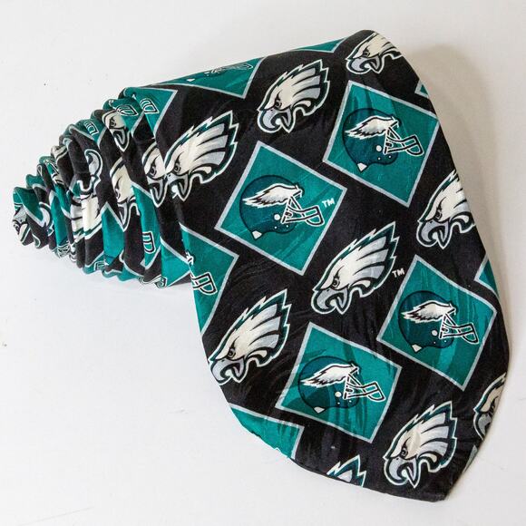 Vtg Philadelphia Eagles Neck Tie Ralph Marlin Silk 1996 RM Sport NFL 56"L 3 3/4W - Picture 1 of 5